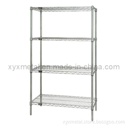 4-Tier Chrome Plated Wire Shelves Metal Display Rack